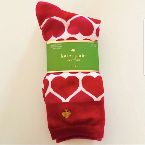 Kate Spade New York 3 pairs Heart Socks NWT - Picture 3 of 10